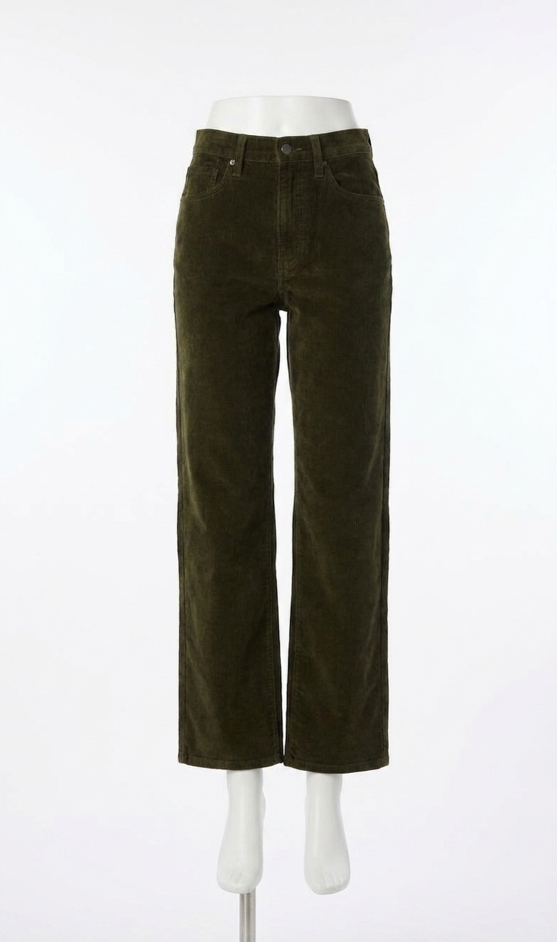 NEW JOE'S JEANS margot flocked straight jeans in olive